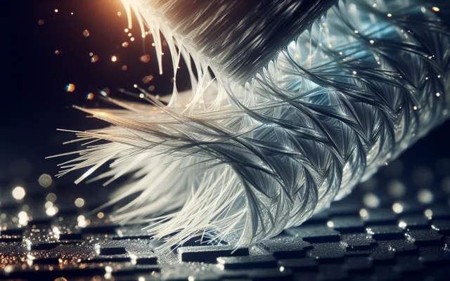 Reinforced PLA bioplastic material being stress-tested in laboratory