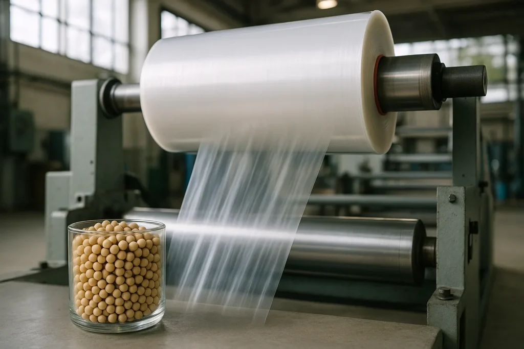 Soy waste bioplastic film production