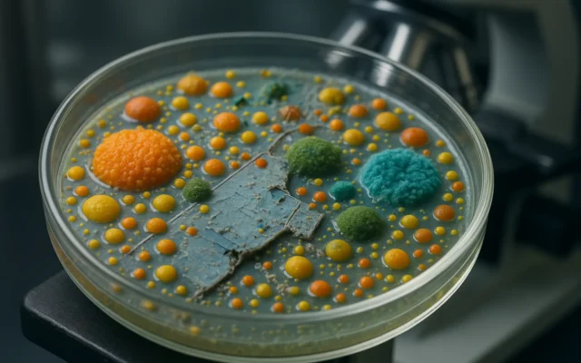 Bacteria biodegrading plastic biofilm