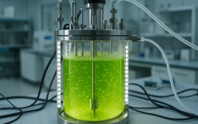 Light-powered CO2 bioplastic bioreactor