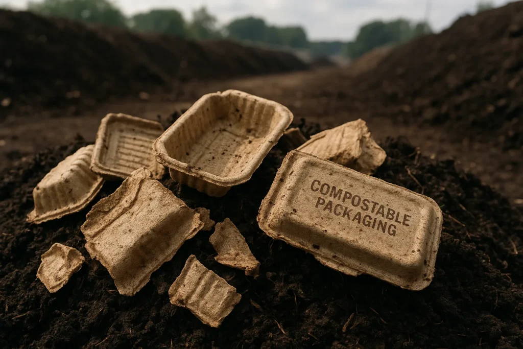Compostable packaging industrial composting